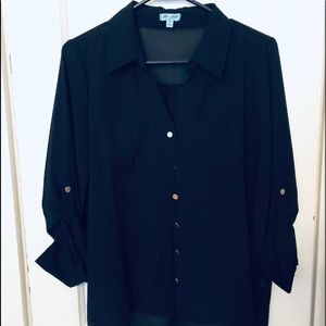 Long sleeve sheer black shirt